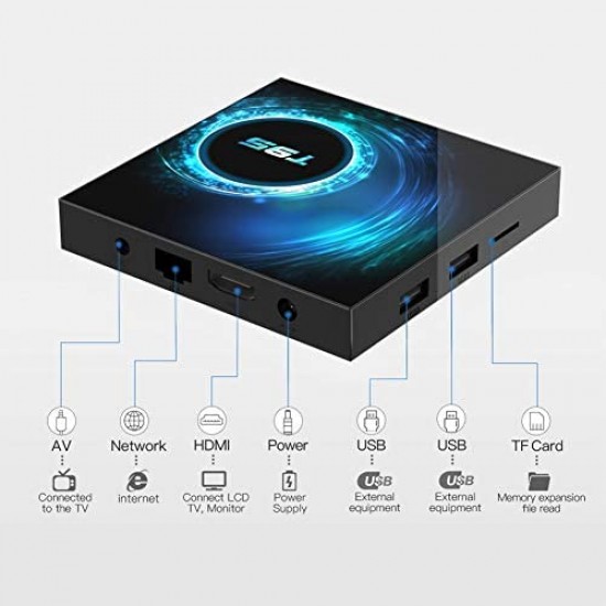 Android Box 10.0, Sidiwen T95 Andorid TV Box 10.0 4GB RAM 32GB ROM Quad-core 64-bit ARM Cortex-A53 with WiFi 2.4G Ethernet USB 3.0 Support OTA Upgrate, Art etc